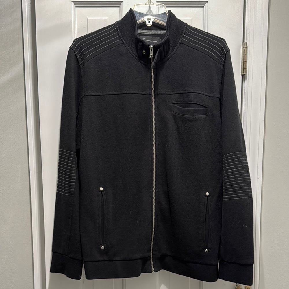 Men's Black Full-Zip Sweater